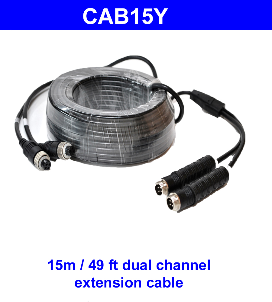 15m 4 pin Y extension cable for reversing camera